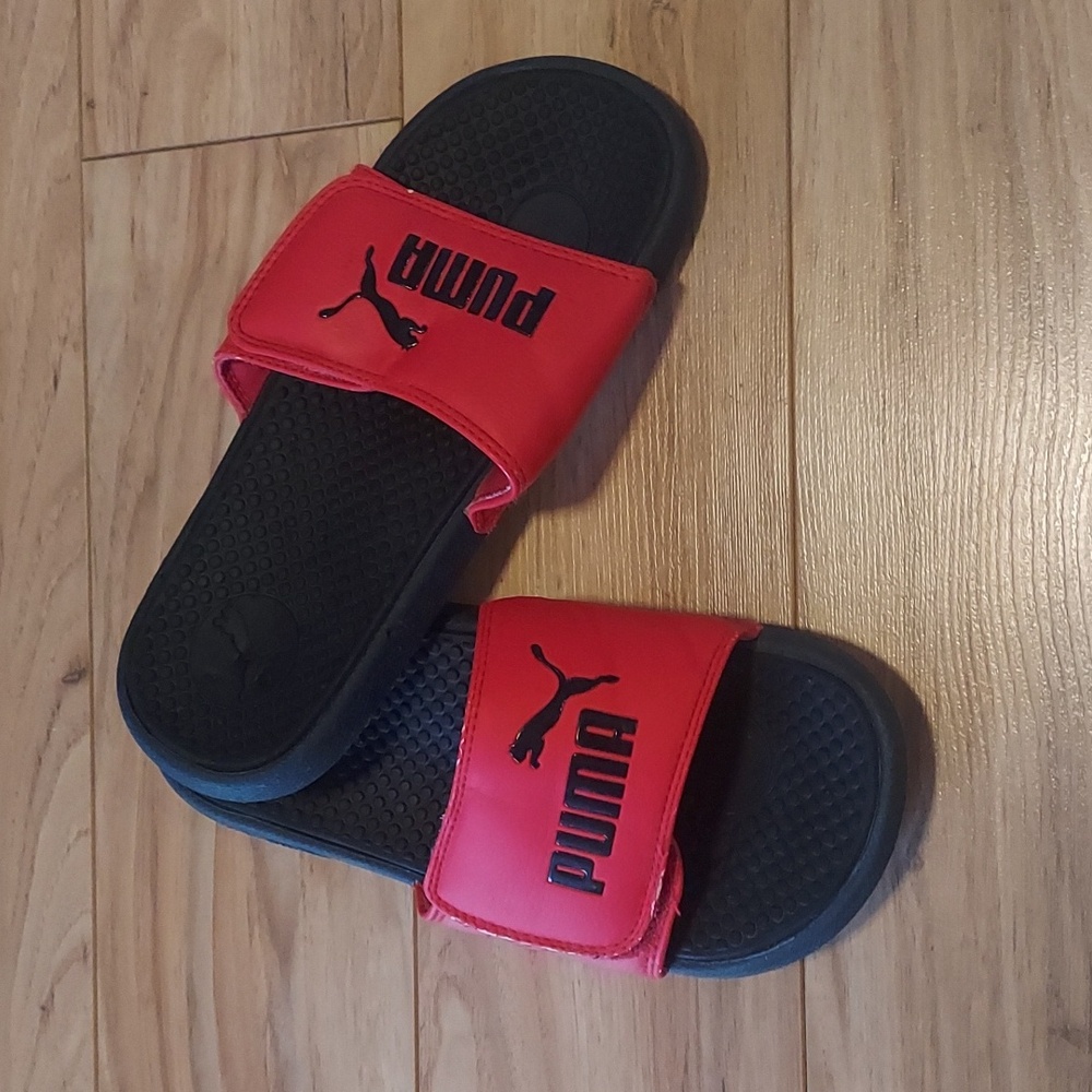 Kids 3 red puma adjustable slides